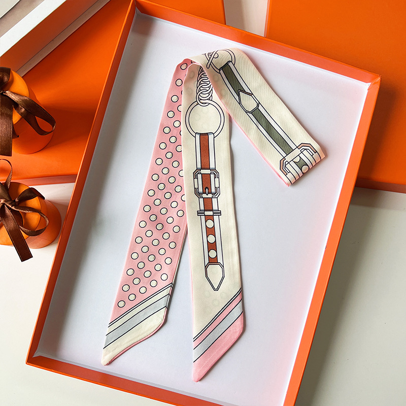 Silk Scarf Tie Bag 2023 Spring and Summer New Scarf Bag Decoration All-match Small Long Hair Band Ribbon Hair Band Wrapping Bag