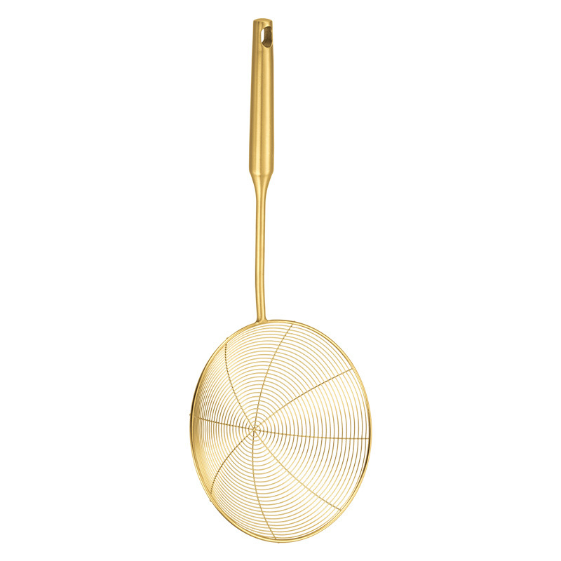 Golden stainless steel colander line drain spoon drain mesh fried hot pot colander kitchen supplies fried strainer