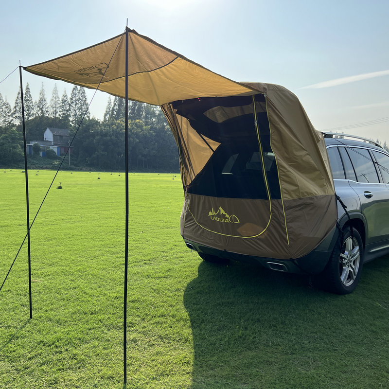 Self-driving tour tent barbecue camping car rear extension tent car trunk three-layer door tent customization