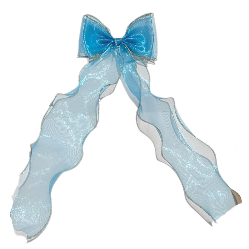Children's Long Ribbon Bow Hairpin Princess Yarn Super Fairy Girl's Cute Korean Style Braided Hair Belt Stylist Headwear Hairpin