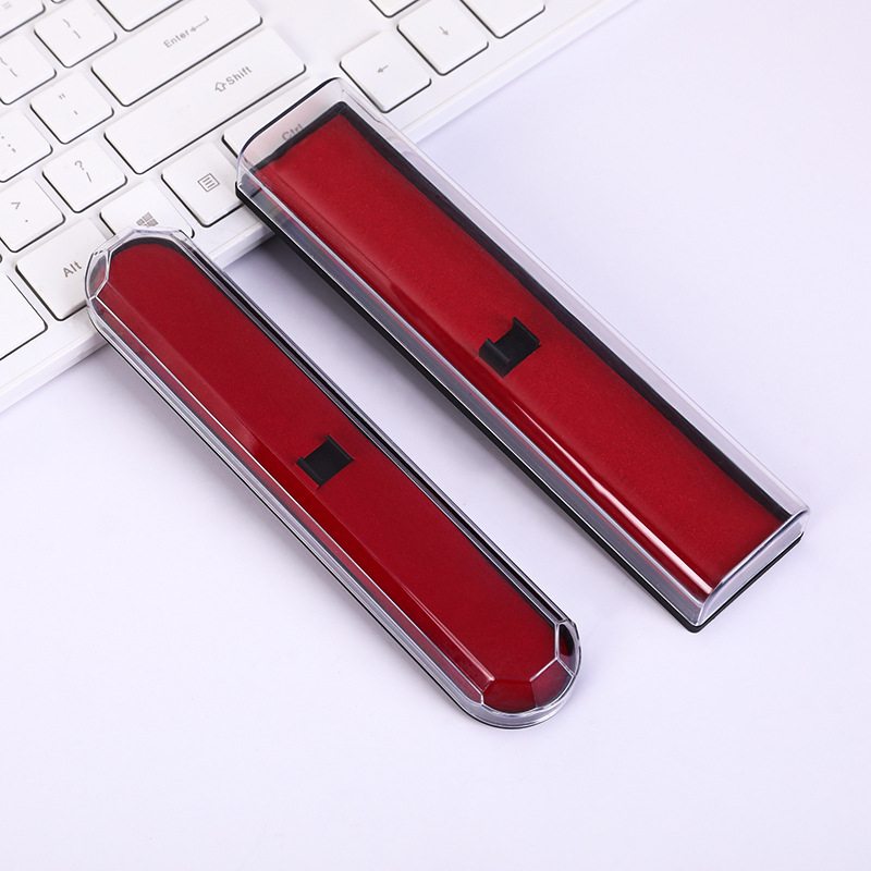 Plastic transparent pen box acrylic pen box rectangular signature pen box gel pen pen box printable logo