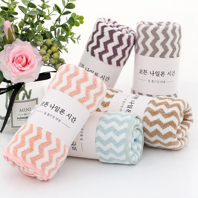 Towel coral fleece warp knitted towel than absorbent welfare gift printed LOGO face microfiber cross-border large bath towel