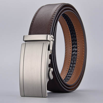 Belt men's leather belt genuine leather cross-border brown pants belt casual business Factory wholesale automatic buckle men's belt