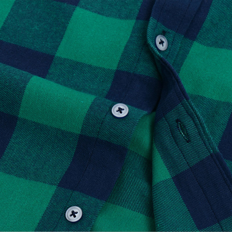 Spring new men's new sanding plaid slim shirt cotton casual plaid long sleeve shirt men's Korean style