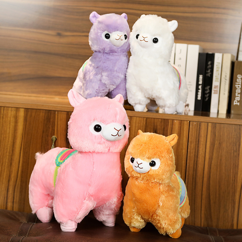 Cute Alpaca Doll God Beast Grass Mud Horse Plush Toy Zoo Mascot Saddle Alpaca Pony Rag Doll