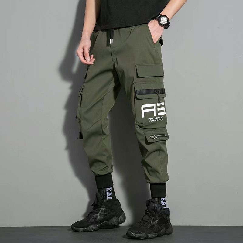 Cross-border a generation of autumn and winter overalls pants men's Tide brand Ruffian handsome bundle feet ins Hong Kong wind loose function multi-pocket