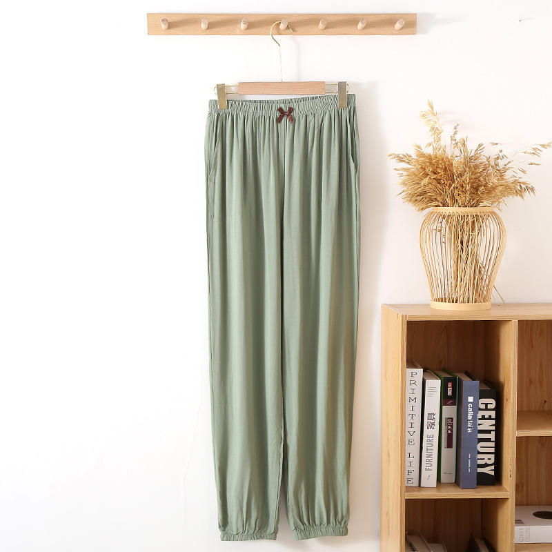 Summer Women's Cotton Silk Leg + Straight Casual Home Pants