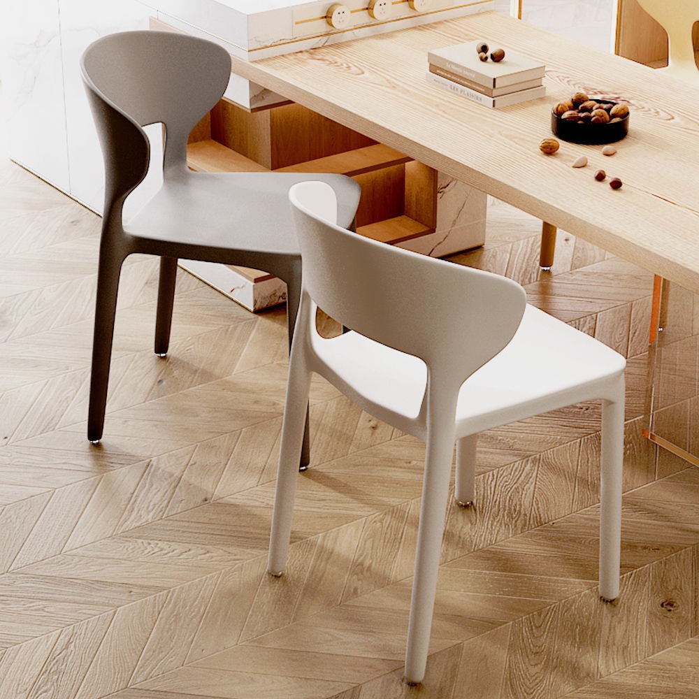 Nordic chair modern simple light luxury dining chair Internet celebrity plastic backrest stool thickened small apartment home dining table and chair