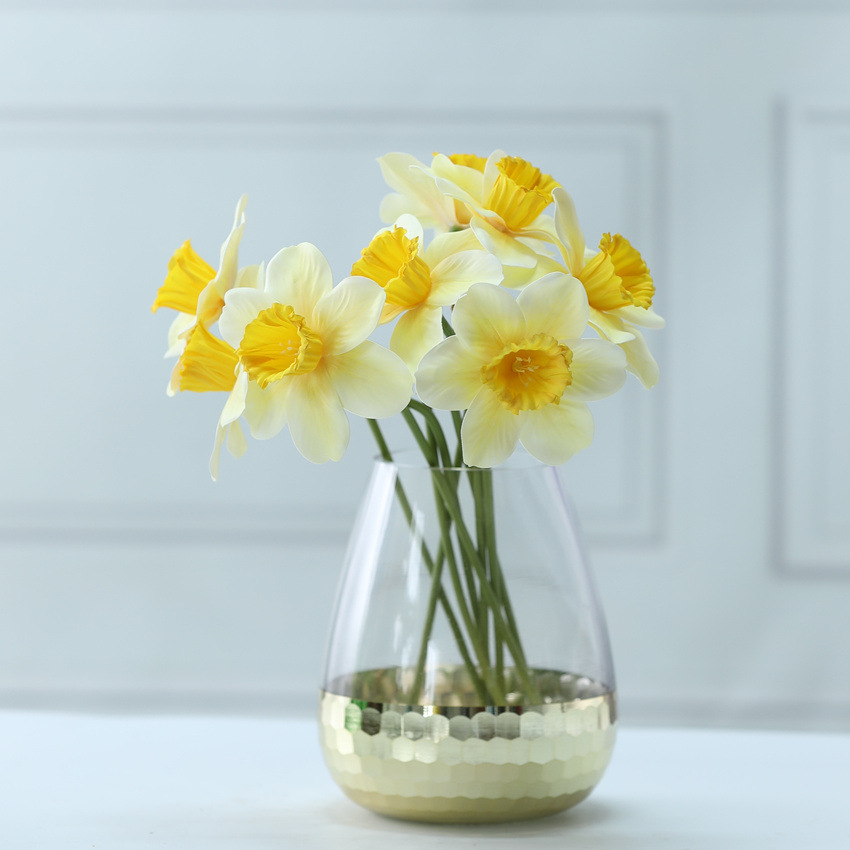 Artificial Flower film daffodils artificial flower single Narcissus small artificial flower plastic flower cross-border new