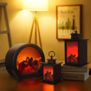 Decorative LED simulation fireplace creative small ornaments home soft crafts Candlestick simulation charcoal flame wind lamp
