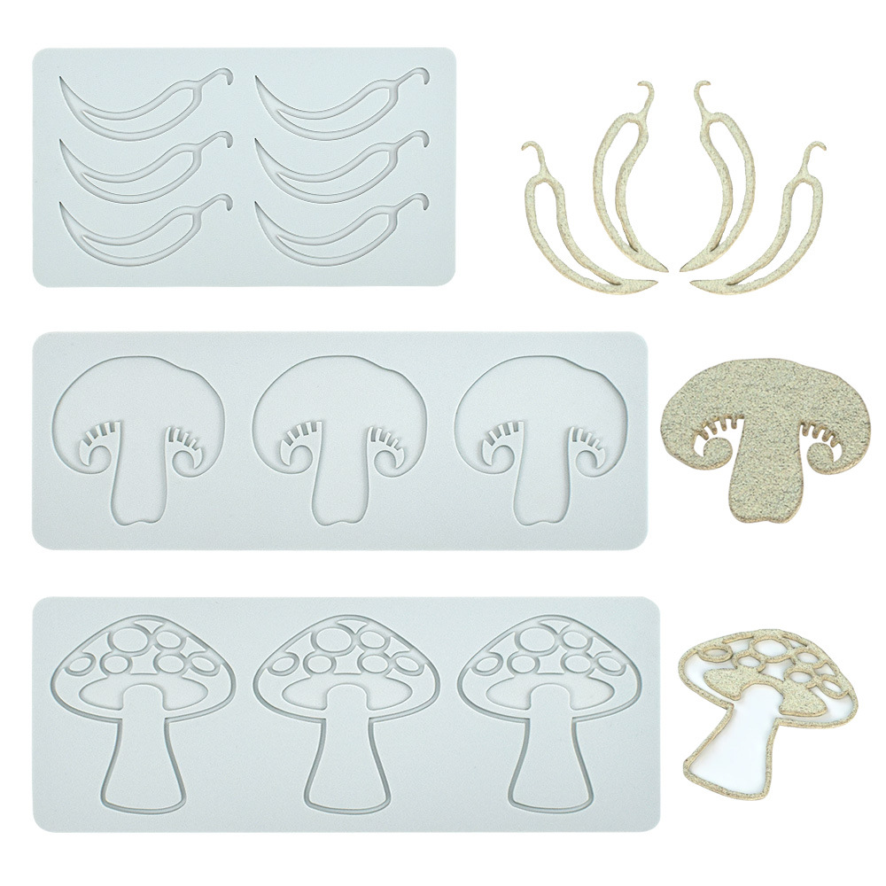 Mushroom Bee Silicone Flip Sugar Lace Pad DIY Ring Feather Baking Tool Decorative Molecular Cuisine Stamp Mold
