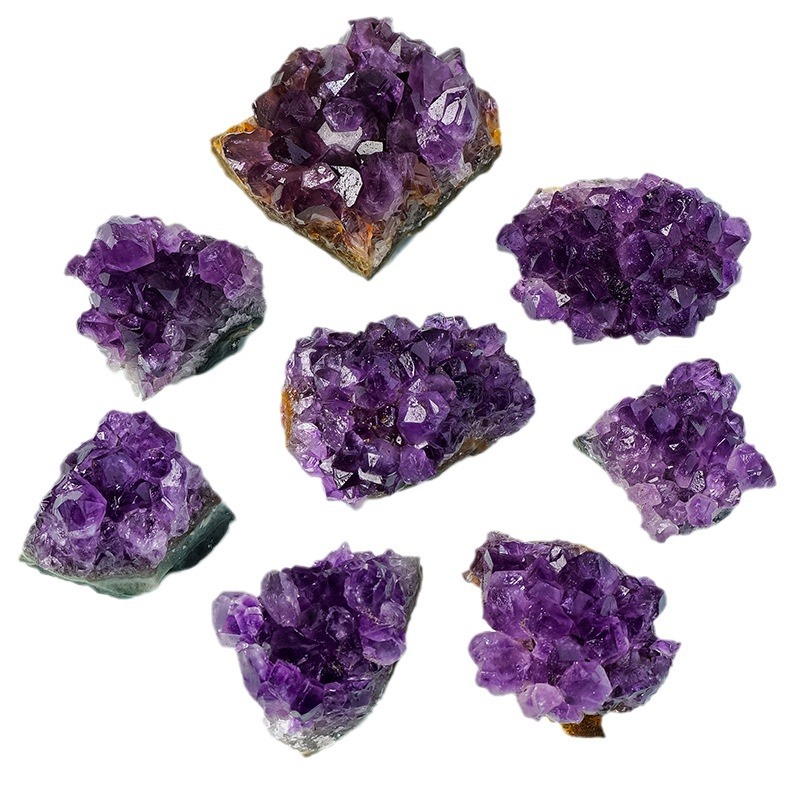 Natural Uruguay Amethyst Block Brazil Amethyst Cluster Holes Piece Ornaments Amethyst Ore Specimen Amethyst Cluster