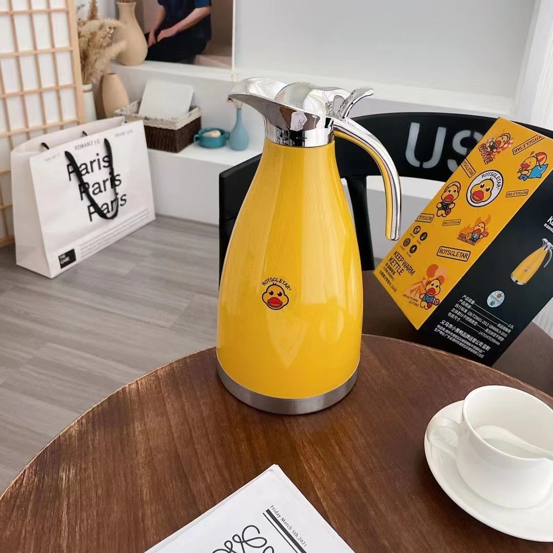 Dummy little yellow duck coffee pot large capacity anti-scald insulation pot food grade stainless steel insulation pot gift logo
