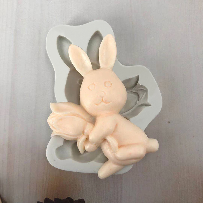 Easter Egg Mold Bunny Silicone Mold DIY Chocolate Cake Decoration Baking Tools Drop Glue Mold