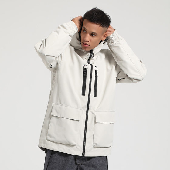 New Ski Suit Women's Single Board Loose Waterproof Windproof Breathable Thickened Double Board Snow Suit Men's Outdoor Couple Jacket