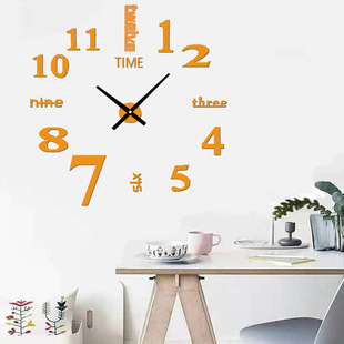 Factory wholesale cross-border acrylic creative simple wall clock bedroom living room background painting decorative wall stickers luminous clock