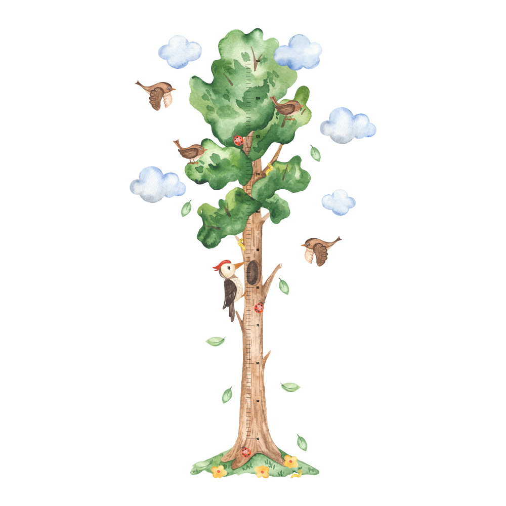 Cartoon tree height stickers decorative wall stickers children's bedroom study living room decorative stickers cross-border ZC-392-008
