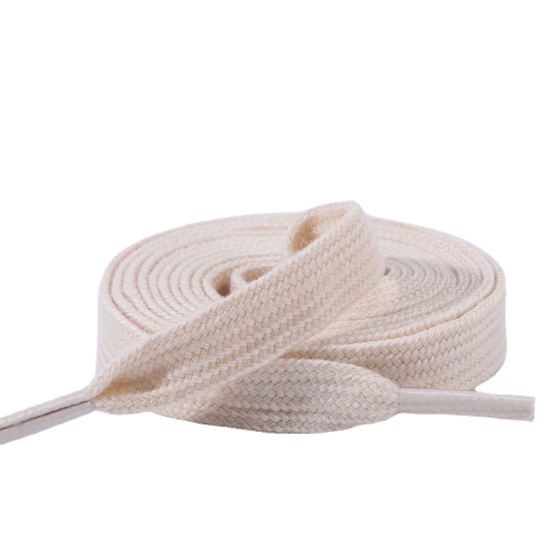 Double Polyester Cotton Shoelace White Black Color Flat 1CM McQueen White Shoes sneaker Air Force One Shoelace Rope