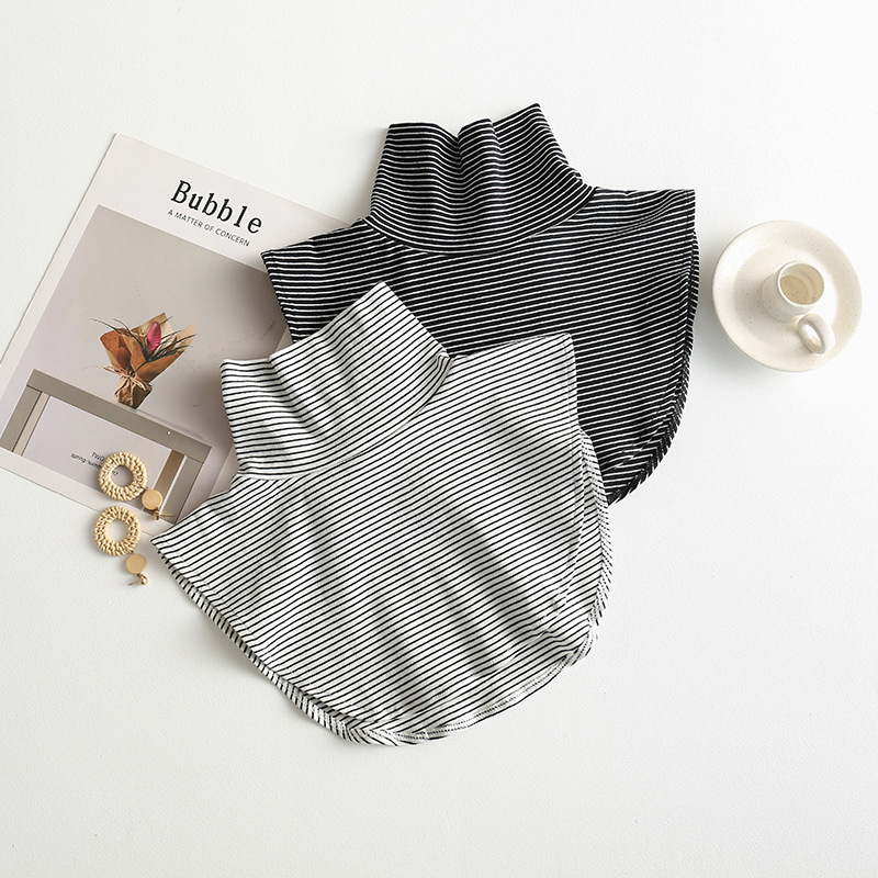 Cross-border interior artifact fake collar for children autumn and winter warm knitted solid color high collar scarf Korean neck protection fake collar