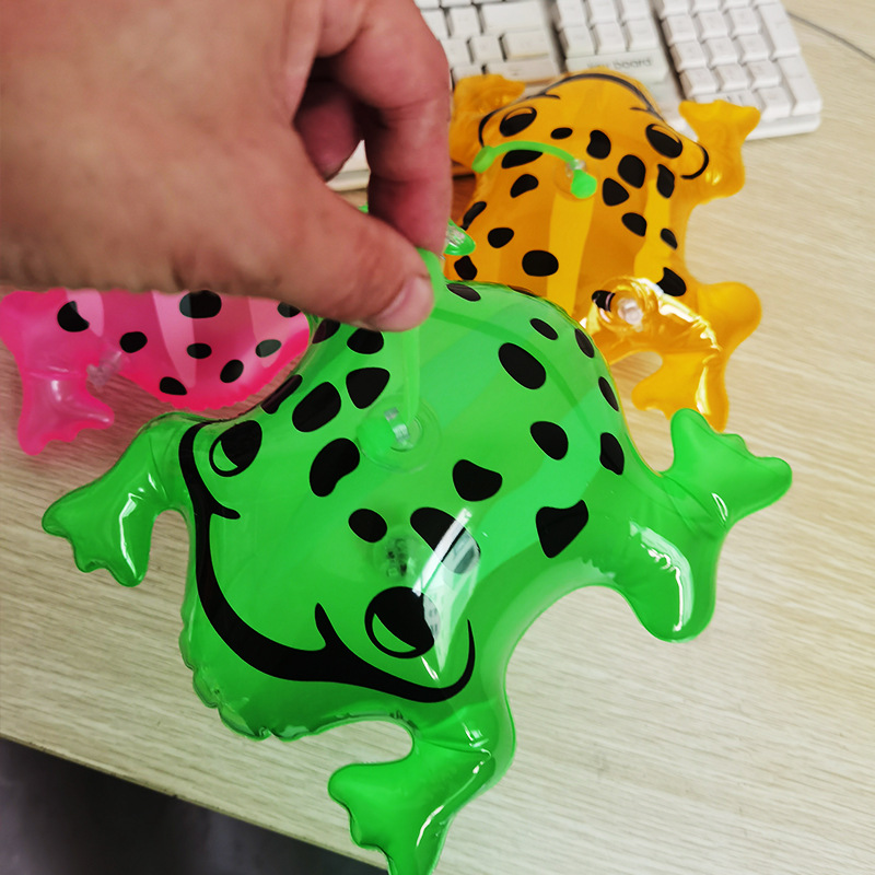 Mini Little Frog Baby Inflatable Swimming Frog Powder Yellow Green Balloon Luminous New Pendant Small Toad Inflation Toy