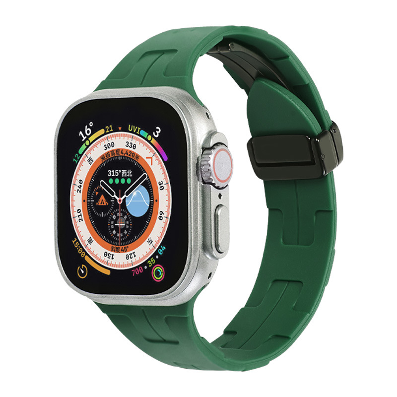 For Apple iWatch Watch Strap Aima Magnetic Buckle Smart Watch Silicone Solid Color Watch Strap