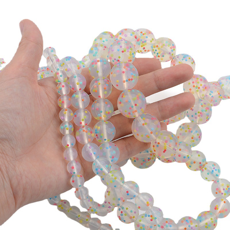 Baby Molar Silicone Scattered Beads Color Point Transparent Beads Handmade diy Necklace Soothing Chain Bracelet Jewelry Accessories