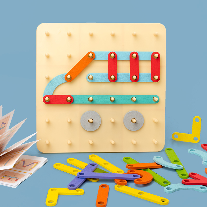 Montessori Variety Shape Matching Set Column Toy Kindergarten Baby Early Education Puzzle Small Class Middle Class Building Blocks 2-3 Years Old 6