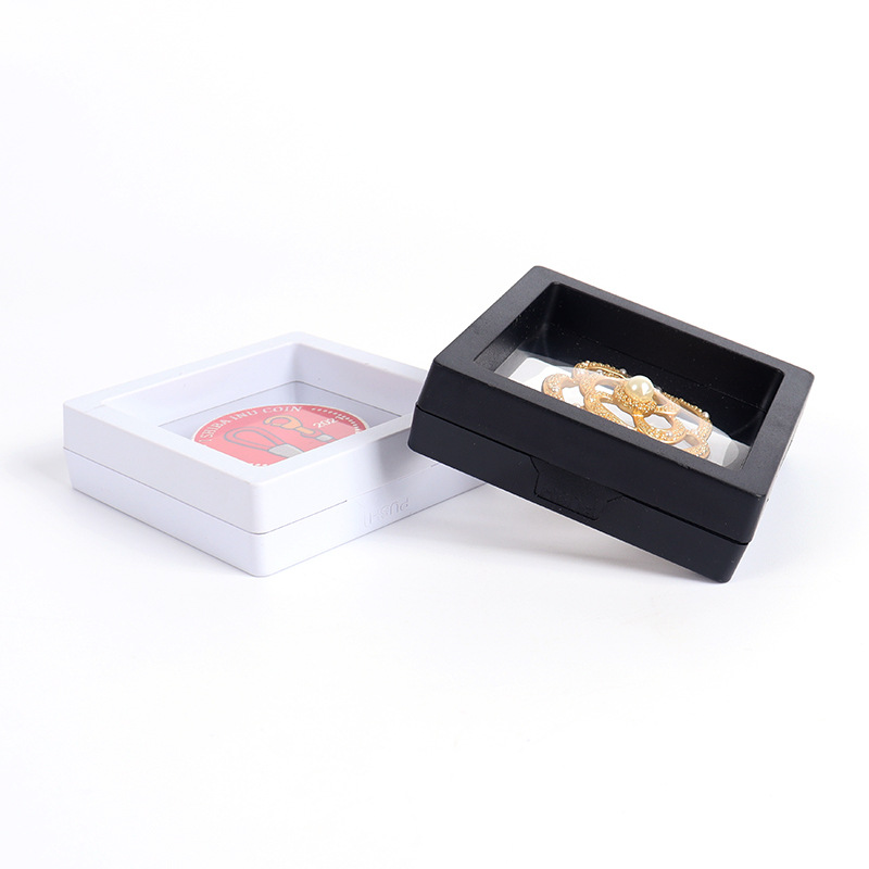 Wholesale 7*7 suspension packaging box jewelry play Display rack U disk commemorative coin badge dust-proof packaging box