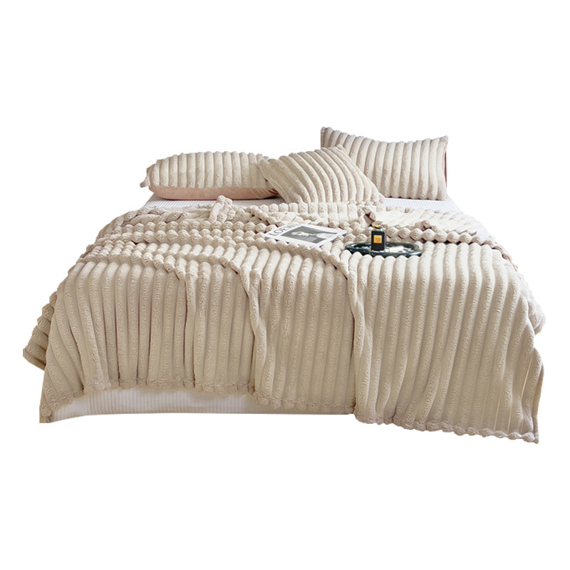 Rabbit plush blanket double-layer thickened nap shawl blanket sofa blanket coral velvet bed sheet gift blanket wholesale