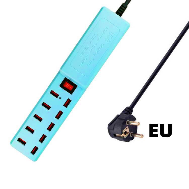 跨境批发多口USB快充电器宿舍英标美规手机充电头智能识别直充