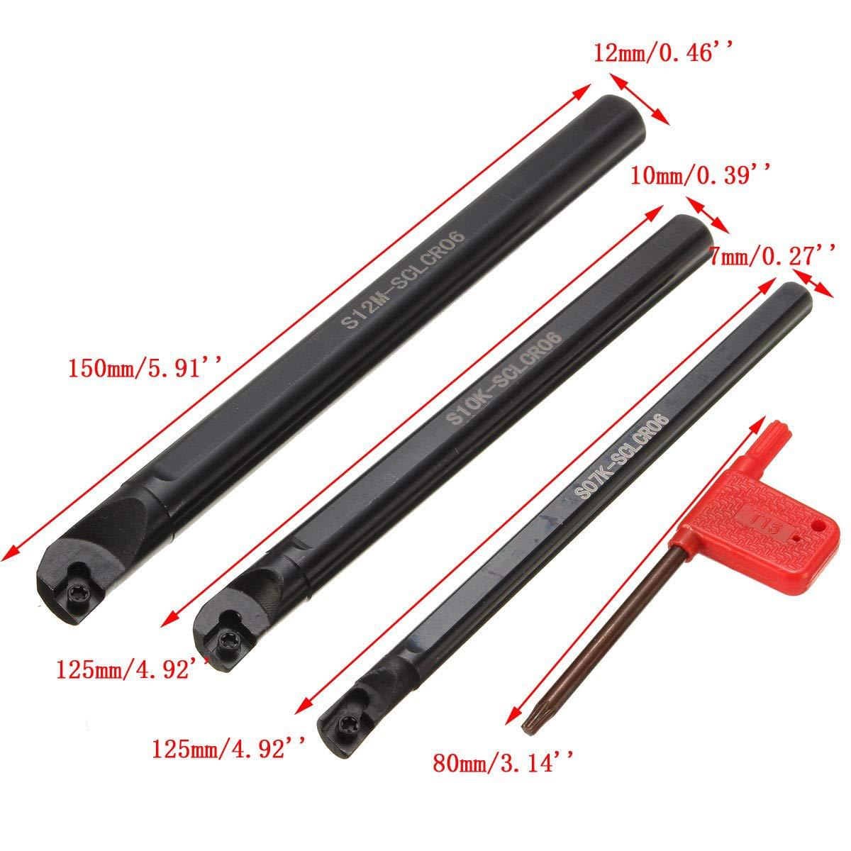 Cross-border three-piece S07K/S10K/S12M boring bar turning tool holder +10 pieces CCMT060204 blades