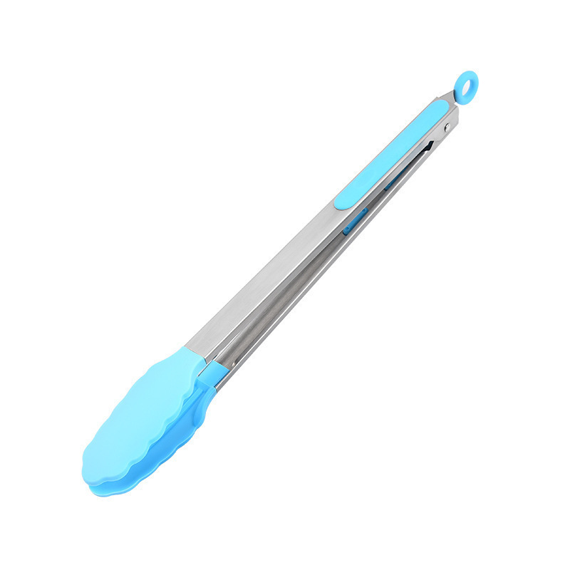 Food Clip Barbecue Household Kitchen Barbecue High Temperature Resistant Fried Steak Food Clip with Bracket Silicone Plum Blossom Clip