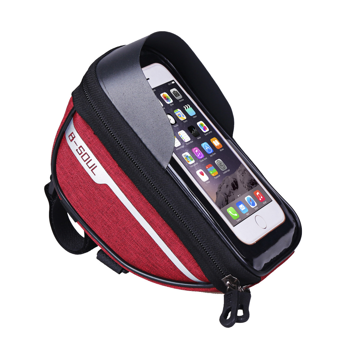 B- SOUL bicycle bag bicycle handlebar bag front beam brim bag riding water-repellent bag touch screen mobile phone bag_voghion.com