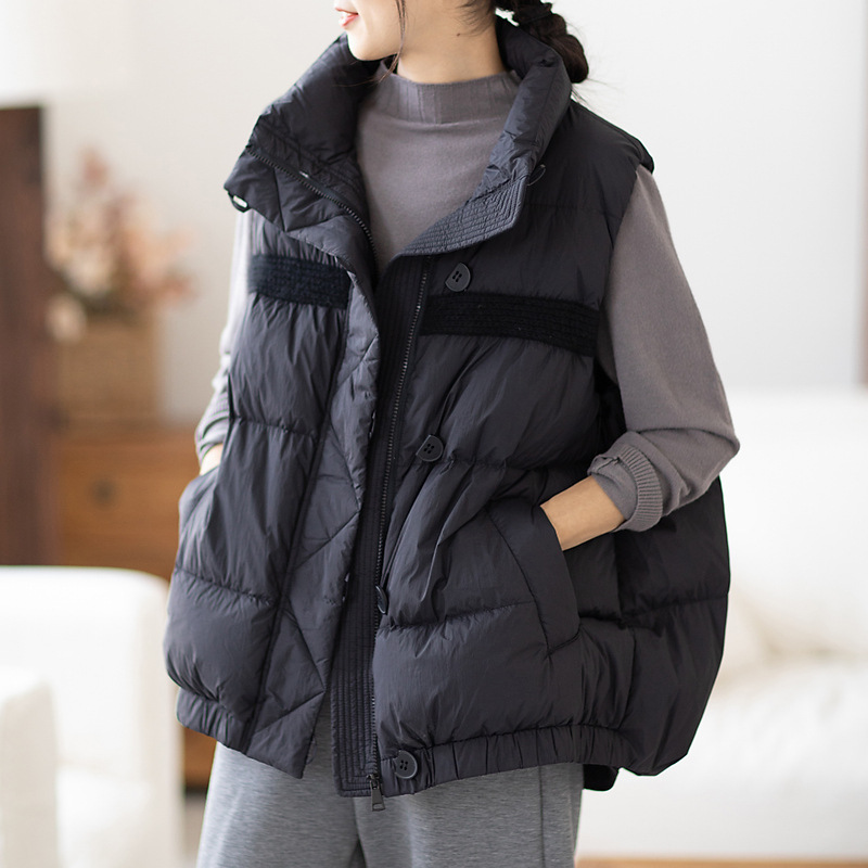 Down Vest Women's Korean Style Short Down Vest Women's White Duck Down Sleeveless Down Jacket External Vest Wholesale