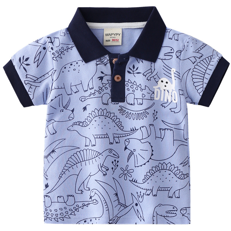 Children's lapel T-shirt 2024 new boys polo shirt short sleeve T-shirt baby Korean summer coat a generation of hair