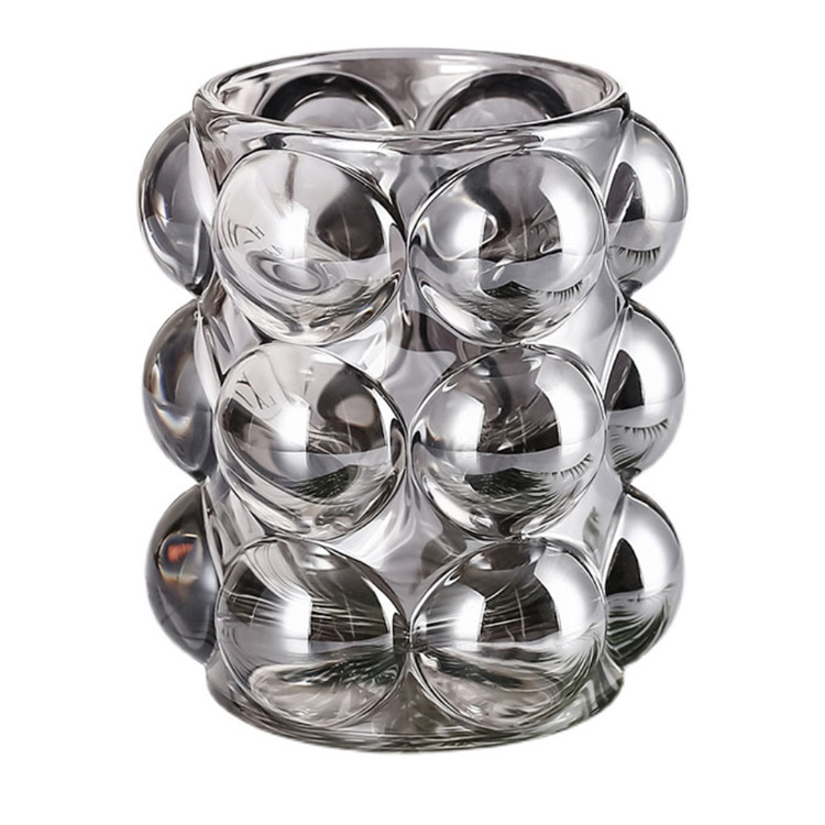 Creative Pen Holder Crystal makeup brush bucket decorative transparent glass Nordic ins style storage book desktop simple ornaments