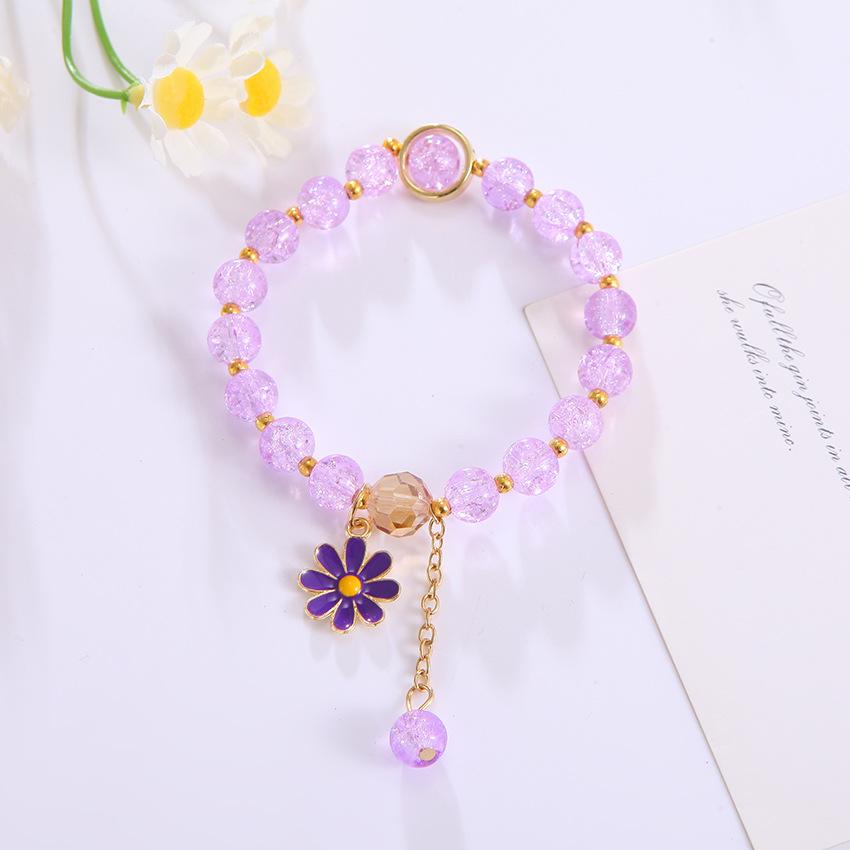 Flower Bracelet Ins Handmade Design Popcorn Crystal Bracelet Korean Girl's Personality Best Friend Couple's Bracelet Daisy