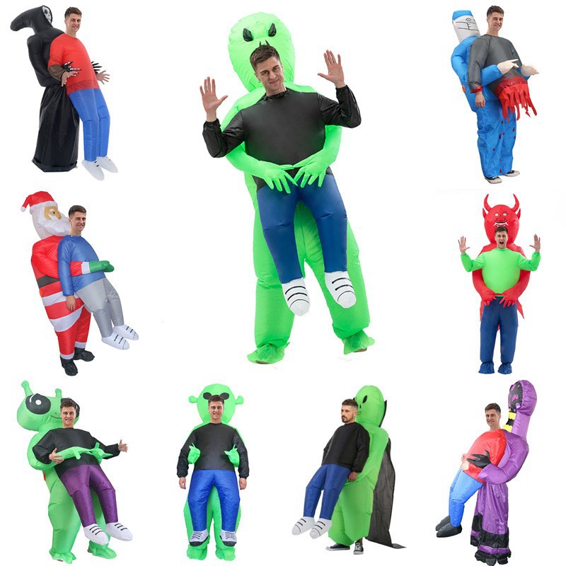 Factory Halloween Ghost Hugging People Inflatable Costume Alien ET Props Inflatable Costume Walking Performance Costume