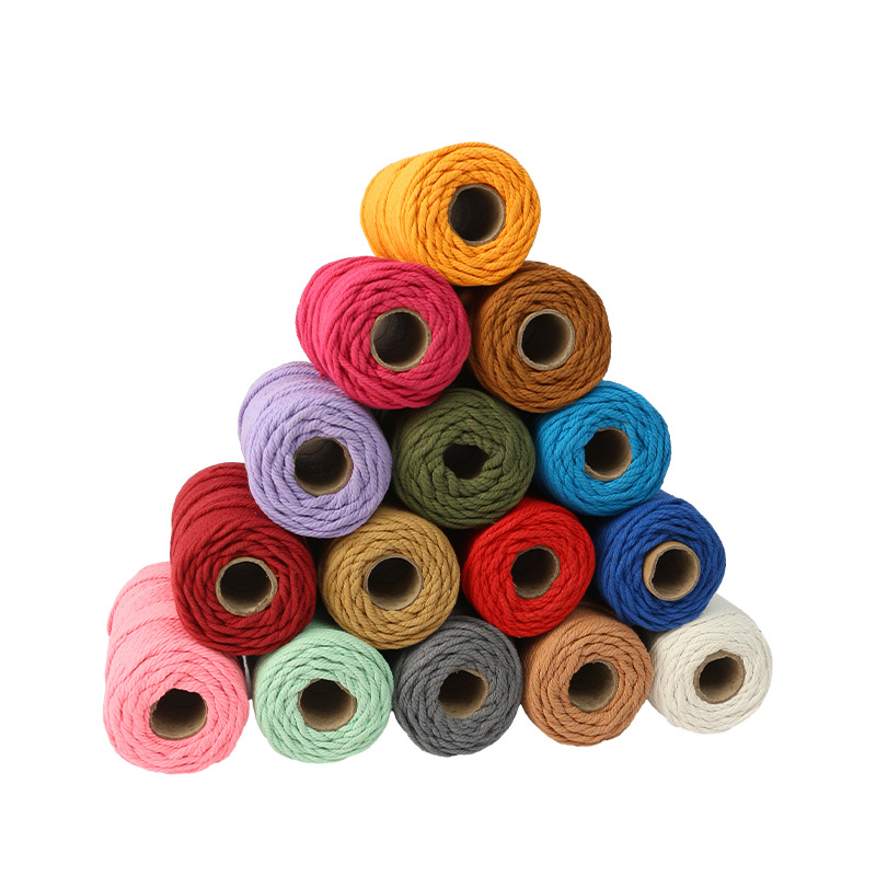 More than 2mm3mm4mm specifications color handmade cotton rope material bottle jar winding handicraft woven cotton rope material