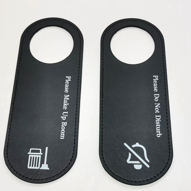 Cross-border spot wholesale PU leather do not disturb the hotel room door please clean the sign door hanging