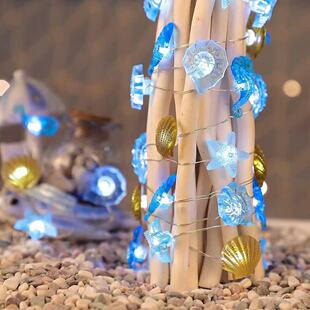 Ocean series copper wire light string fastener seahorse conch shell light string children's room decorative light factory wholesale