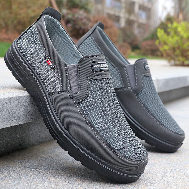 Cross-border summer net shoes plus size men's new men's cloth shoes breathable one-step casual polyurethane cloth shoes