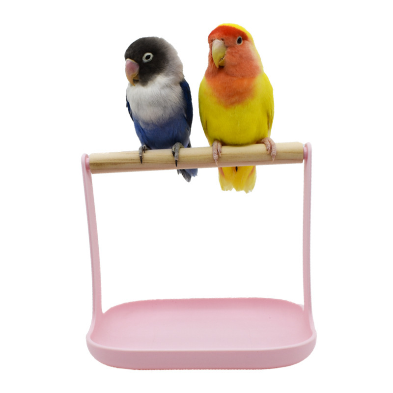 オウムの駅のデスクトップの鳥の棚のおもちゃの伯労虎の皮の駅の竿の牡丹の玄鳳の訓練用品の小型の鳥の駅の棚|undefined