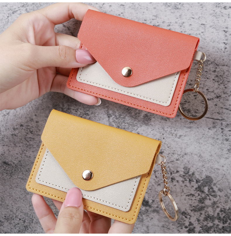 Creative Fashion Small Card Bag Women's Candy Color Keychain Jewelry Student Bus Card Holder_voghion.com
