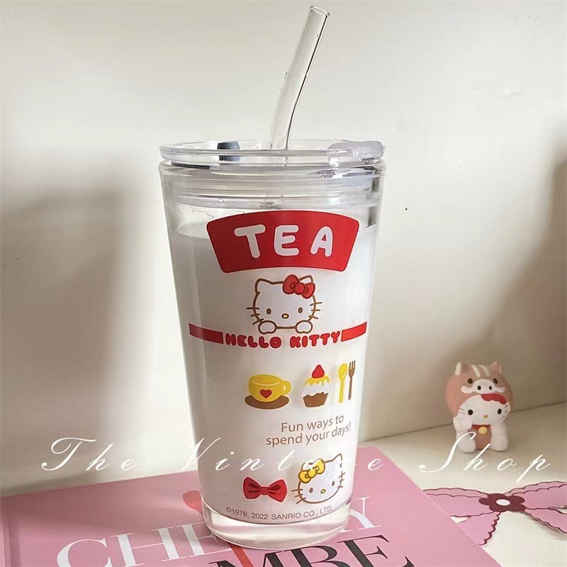 INS-style minimalist cute transparent scale cup with lid, straw cup, milk breakfast cup, glass cup