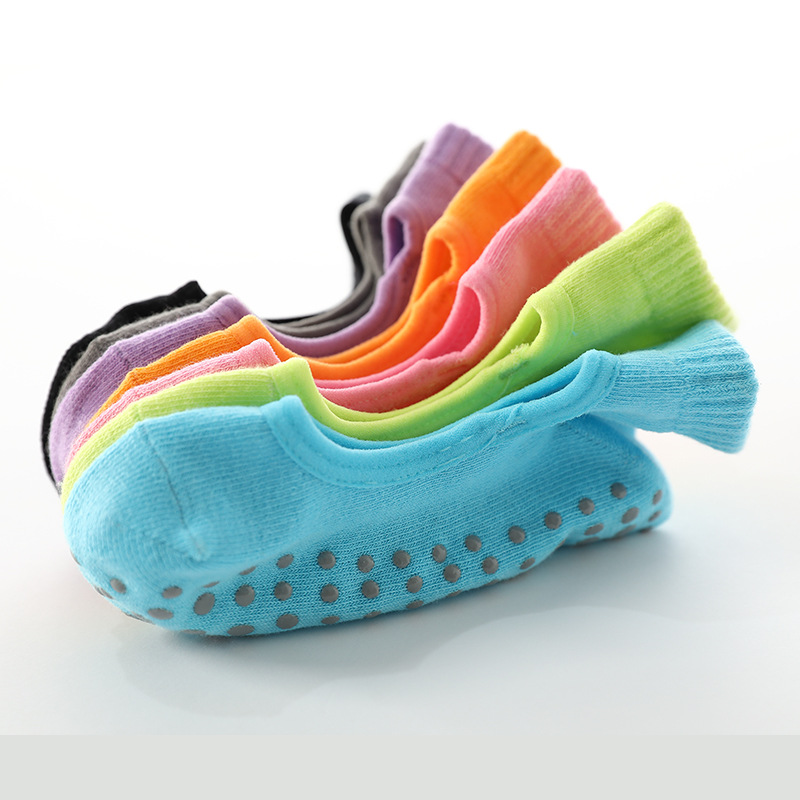 Men's and women's breathable backless non-slip floor socks for middle and big children, no heel falling, Girl's large particle yoga socks wholesale summer
