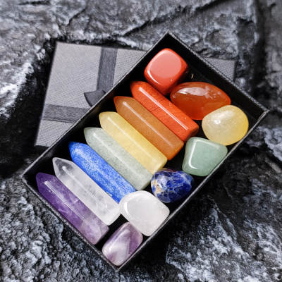 Crystal Jade hexagonal column single tip 7 irregular 7 combination set gift box manufacturers wholesale Amazon