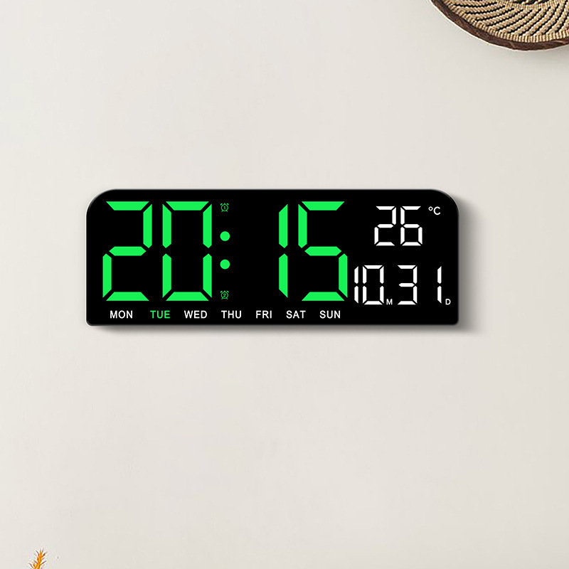 New large screen alarm clock simple LED desktop clock creative clock large size desk clock can hang 0707