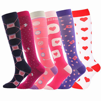 New cross-border Valentine's Day pressure socks love socks set gift pink calf socks heart-shaped pattern stockings