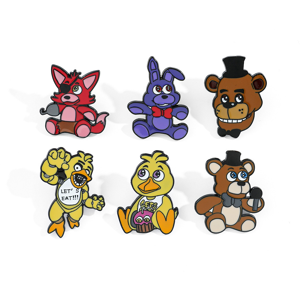European and American cartoon horror adventure thriller game character peripheral metal badge toy bear brooch alloy accessories